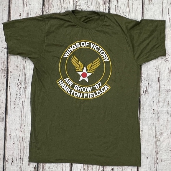 Vintage 1980s Wings of Victory Air Show 1987 California Military tshirt - Picture 1 of 2